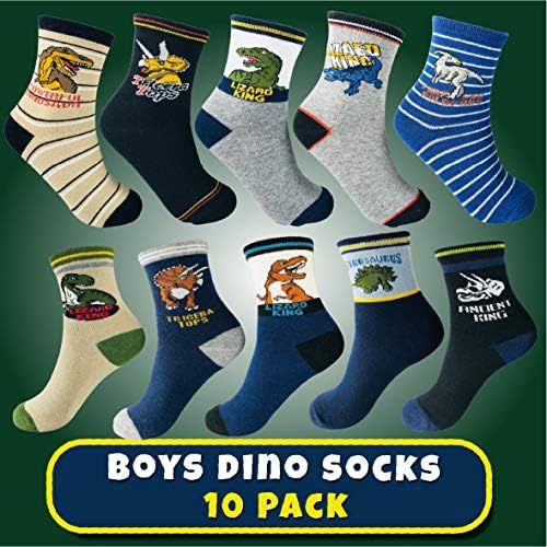 Чорапи с Динозавром за момчета от 4 до 7 години, най-Добрият подарък За момчетата и 7-10 години, Памучни Чорапи за екипажа,