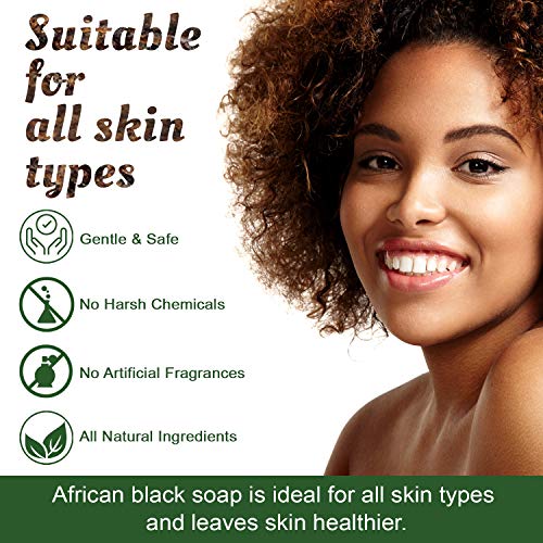 Това е чисто физическо африкански черен сапун с чайным дърво (опаковка от 3 броя), Органични Сурово сапун за лице