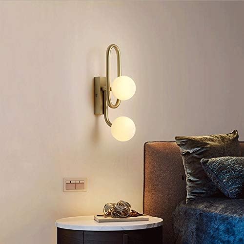 Wmdtr Скандинавски монтиран на стената Лампа с Стъклена Топка, Златни Стенни аплици G9, Модерен Стенен Лампа