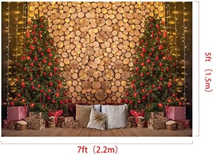 Кейт 7x5ft/2,2x1,5 м Коледни Дървени Стенни Тела на Фона на Коледни Елхи Плат С Компютърен Принтом Заден План на Снимката