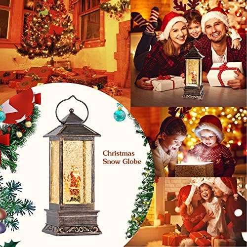 Коледен Музикален Снежна Топка-Фенер с 8 Музикални елементи, Led Пламнал Окачен Фенер, Украса за празник, Подарък, Коледна
