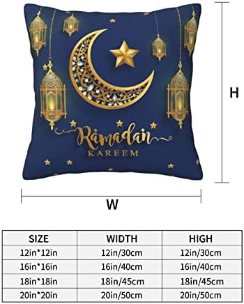 Senheol Комплект от 2 покрива възглавница Ramadan Kareem 18x18 Инча, Подаръци на Рамадан за Възглавници,