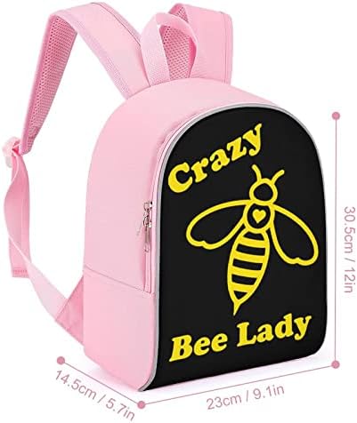 Crazy Lady Bee Скъпа Раница За лаптоп, Пътна Бизнес Чанта На Рамото С Щампи, Раница за Колеж, Синьо/Розово 13 Инча