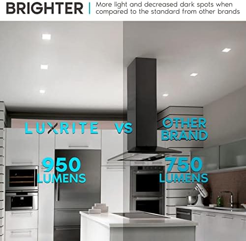 LUXRITE 16-Комплектни 4-инчов квадратни led осветителни Can-осветителни тела, 14 W = 75 W, 5 цветови варианти 2700-5000