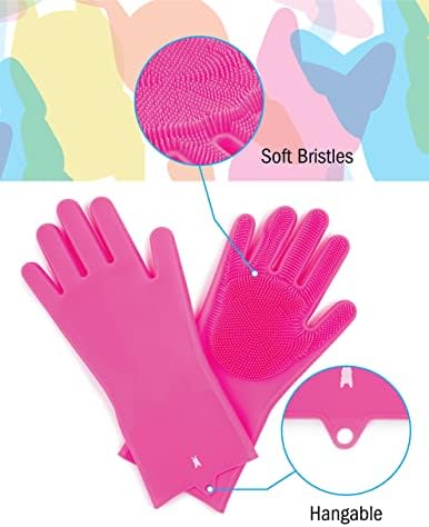 Силиконови ръкавици за миене на съдове French Bull - Кухненски ръкавици за миене на съдове с текстурированными стъргалка