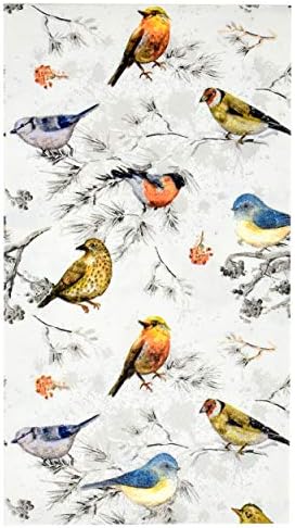 100 Кърпички за гости с Птици Еднократна Хартиена Опаковка Кърпа за Ръце Pretty Birds за Вечеря за Баня Дамска