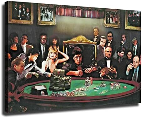CEEQQ Плакат на филма Гангстерское казино Човек с белег, кръстникът, Плакат с добри момчета, Модерен клас, кухня, спалня,