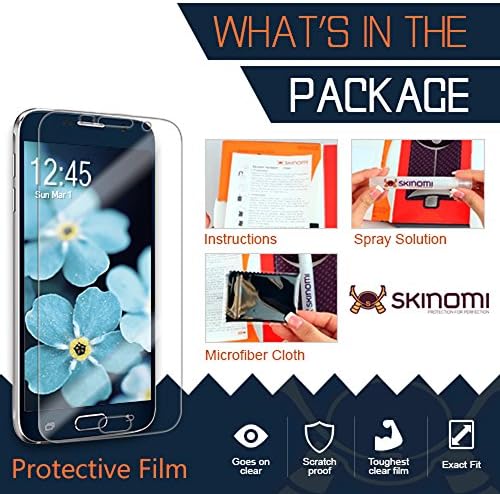 Защитно фолио Skinomi, съвместима с Huawei Elate (4G) с Прозрачно фолио TechSkin TPU Anti-Bubble HD