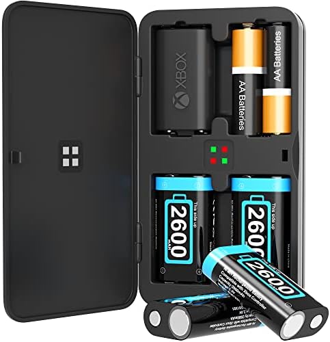 акумулаторен контролер pojifi за Xbox One/Xbox Series X|S, 4 батерия с капацитет 2600 mah, с бързо зарядно устройство устройство
