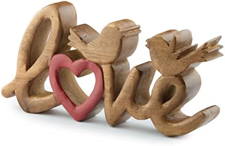 Любовен знак от дърво Тапира за дома - Декорация на полицата етажерка за tv шкаф - Любовни Писма на маса в селски стил -