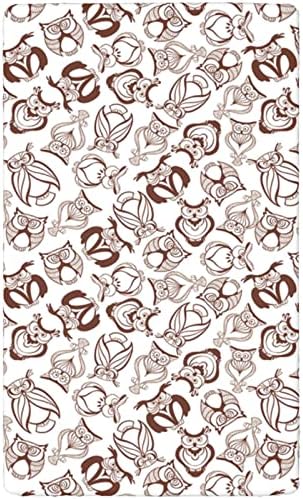 Чаршаф за бебешки легла с тематични Любовник Сови, Стандартен Чаршаф За детски матрак от Ултра Мек материал -Чаршаф за детски