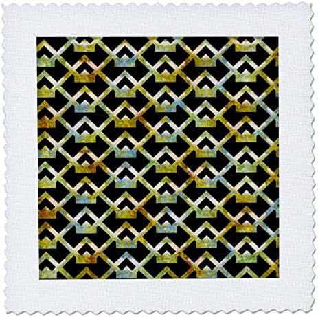 Триизмерно зелено, синьо и жълто изображение на мраморни на короната ромбовидным модел - квадрати за стеганого одеяла (qs_358898_9)