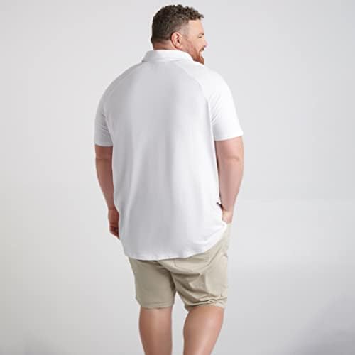 Мъжка риза с къси ръкави STRONGSIZE Big & Tall – Поло от Еластичен памук Премиум-клас за мъже с Метални копчета-копчета