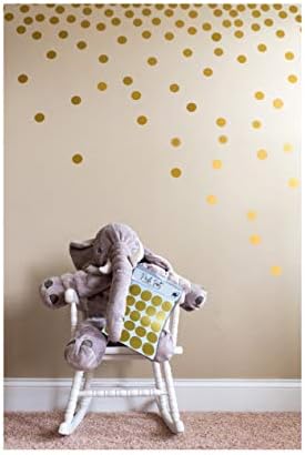 Шик в Грах Метални Златни Кръгови Стикери за Стена за Празнична Детска Детска стая, Модерен Сладки Забавни Стикери