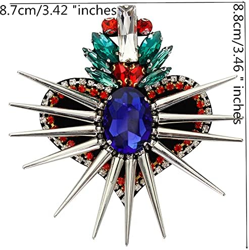 2 елемента Кристали и Мъниста Сърца Ивици Апликирани Шият Дрехи Обувки Чанти Иконата САМ Занаятите (TH1934)