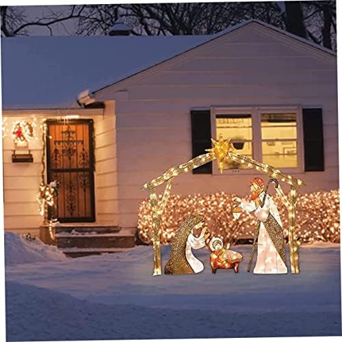 Коледен Вертепный Набор от KUYYFDS, рождество сцени на открито с led Осветление, Коледна сцена рождество христово