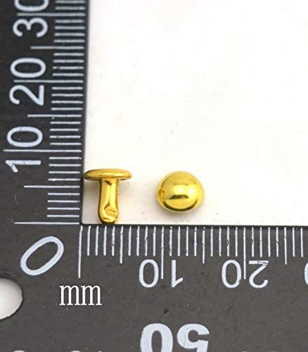 Wuuycoky Златна Двойна Шапка с Грибовидными нитове Метални Шипове Капачка 6 мм и стълб 6 мм, Опаковка от