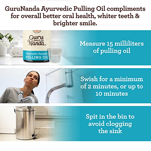 GuruNanda Original Oil Вытягивающее масло и Отбеливающее вытягивающее масло, смес от кокос и чисто масло от мента - Аюрведическое,