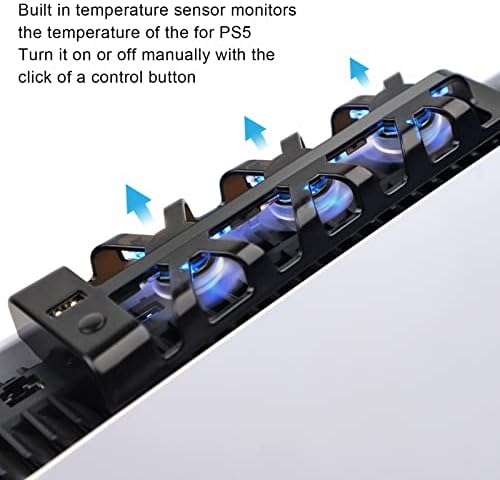 USB охладител за видео игра конзола, за PS5 Ultra HD и Digital, 3 Мини-Вентилатори за охлаждане, Турбо Охладител за видео