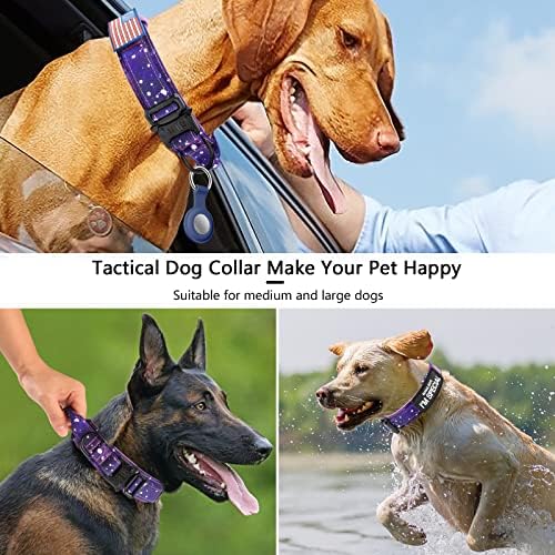 Тактически нашийник за кучета DAGANXI, Регулируема Военно-Тренировъчен Найлонов нашийник за кучета с дръжка за управление