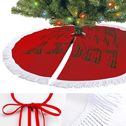 Щастливата медицинска Сестра Детелина Сърцебиене Коледно Дърво Пола за Празнични Партита, Декорации с Пискюл Дантела
