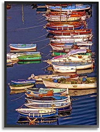 Снимка лодки Stupell Industries на водата Цветна езерото Океана, дизайн на David Stern Art, 10 x 15, Стенни табели