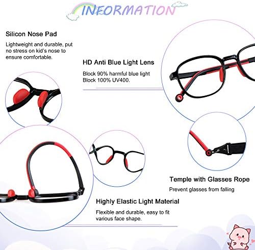 Детски сини светозащитные очила LAMBBAA, 2 опаковки, компютърни очила с условия, за защита от замъгляване