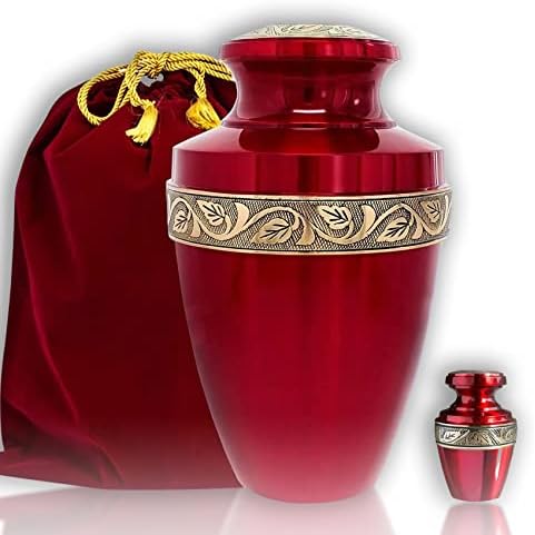 Serenity Red Красива Урна за кремация възрастни за човешкия пръст - Прекрасен Подарък за спомен за Любимия си Човек - Мини Кошчета