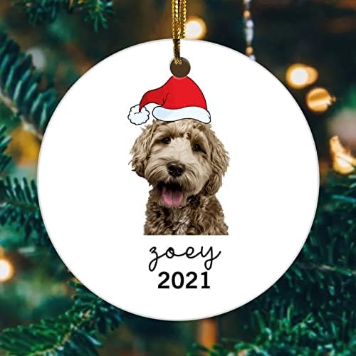 Персонализирани Коледен Орнамент за Кучета, Кафяв Cockapoo, Украса за Кучета, Cockapoo за Любителите на Кучета,