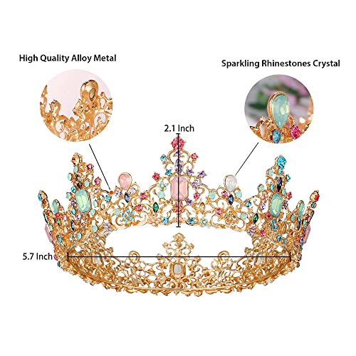 Златни Корони на Принцеси за жени, Сватбени Диадеми с кристали и Корони, за Рожден Ден за жените, Аксесоари
