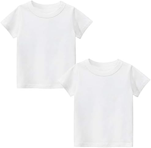 PTPUKE/ Бебешки Тениски с кръгло деколте, Памучни Обикновена Тениска с къси ръкави За Момчета И Момичета, Комфортна