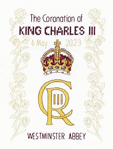 Комплект за бродерия на кръстат бод на коронацию крал Чарлз Heritage Crafts