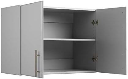 Стенен шкаф за съхранение на Prepc Elite с 2 врати, 16 D x 32 W x 24H Светло сив