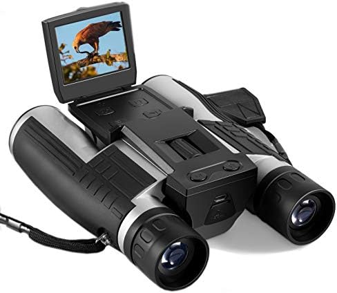 Vazussk 2HD Дигитален Бинокъл, Камера 12x32 5MP Видео Фоторегистратор за Наблюдение на Птици Футболен Мач с 16 GB