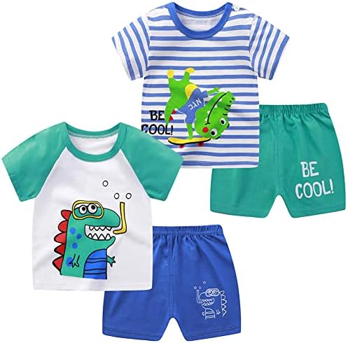 Тениски и шорти за малки момчета, Кратък комплект с Динозавром, Летни Дрехи, обект 4