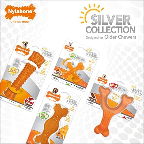 Напречната стоун за дъвчене Nylabone Senior Power, Зубровая, Голяма /Giant - до 50 килограма, Оранжева
