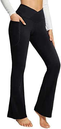 Дамски разкроена гамаши-Прилепнали панталони за йога за жени с висока талия, Спортни Панталони работни панталони, безшевни