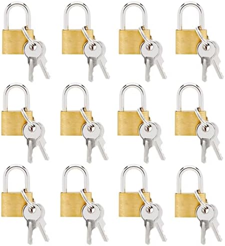 12 Опаковки Малки ключалки с ключове за багаж, Раници, Обемни Малки замъци за Ковчежета за бижута, спортни чанти, Ежедневников