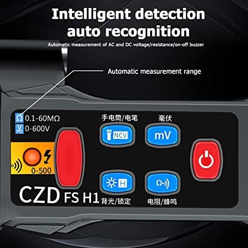 BuyWeek Цифров Мултицет, FSH1 Ръчно LCD Мултицет Дръжка Тип AC Волтметър DC Тестер за Измерване на Съпротивление