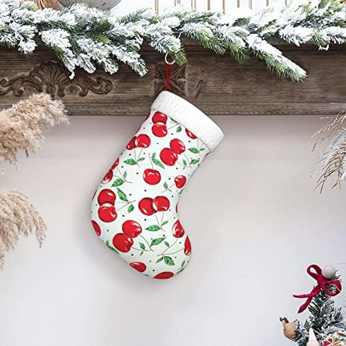 Cutedwarf Пъстър Черешов Коледен Отглеждане На Коледни Празнични Украси Камина Окачен На Стелката 18 Инча(А)А) Чорапи