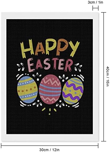 Щастливи Великденски Яйца Декоративни Комплекти За Рисуване с Диаманти Забавни 5D направи си САМ Пълна Тренировка