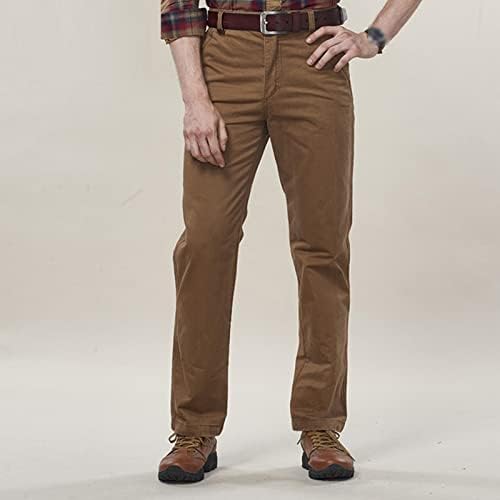 Мъжки Ежедневни Памучни Панталони Свободно, Намаляване, Chinos С Плоска предна част, Класически прави Панталони,