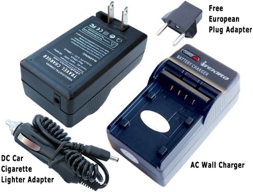 iTEKIRO AC Стенно Зарядно за Кола dc Комплект за Panasonic Lumix DMC-FZ1 + iTEKIRO 10-в-1 USB Кабел За зареждане