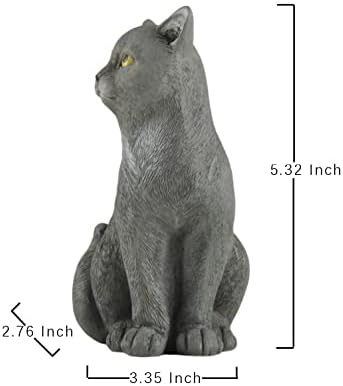 Мемориал фигурка домашен любимец BonzaPicks, статуетка сива котка за надгробни надписи, подаръци за спомен и