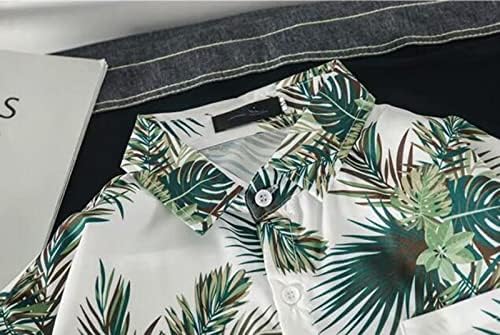 2023 Нови Мъжки Хавайски Ризи С Цветен Модел, Памучни Ризи с Копчета за Тропическа Почивка, Плажни Ризи с Джобове,