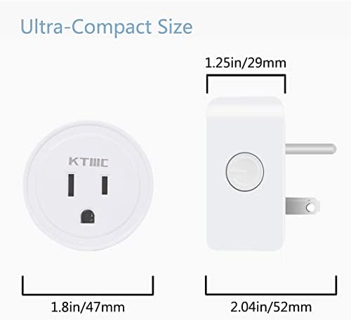 Smart plug 4 комплекта, мини Wi-Fi изход KTMC, съвместима с Alexa, Google Home Hub не се изисква, Дистанционно управление