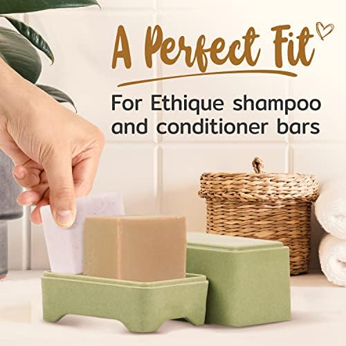 [2] Бамбук държач за сапун Impresa подходящ за блокчета с шампоан и балсам Ethique - Държач за сапун за блокчета с шампоан