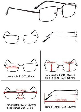 Мъжки Големи Правоъгълни Очила за четене Gr8Sight в опаковка от 3 теми с Пружинным дужкой