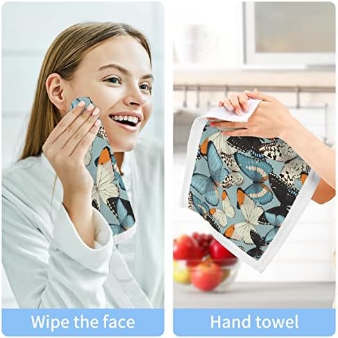 Kigai 2 Салфетки Retor Blue Butterfly – Меки Кърпи За лице, За фитнес, Хотелски и спа качество, Кърпи за Многократна