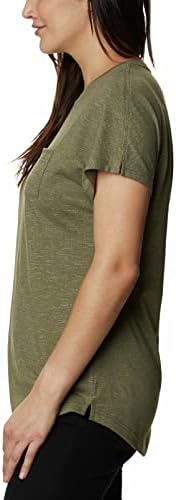 Женска тениска Columbia с нос Cades, Влагоотводящая, Удобна Еластична, Цвят зелен камък, X-Large